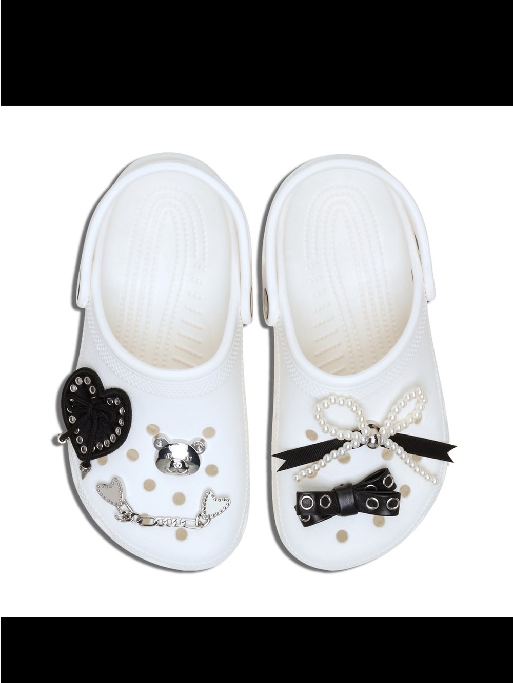 NEW Crocs official luxe black white goth kawaii Themed Jibbitz Charms Set Lolita